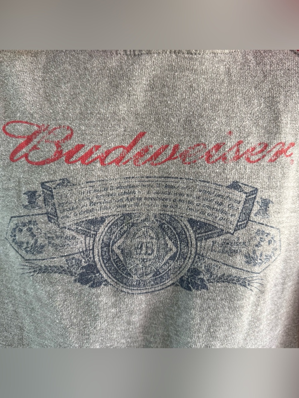 Vintage Budweiser Hoodie Brew City Beer Raglan Sweatshirt Beer Pocket (B1) Small - Picture 2 of 9